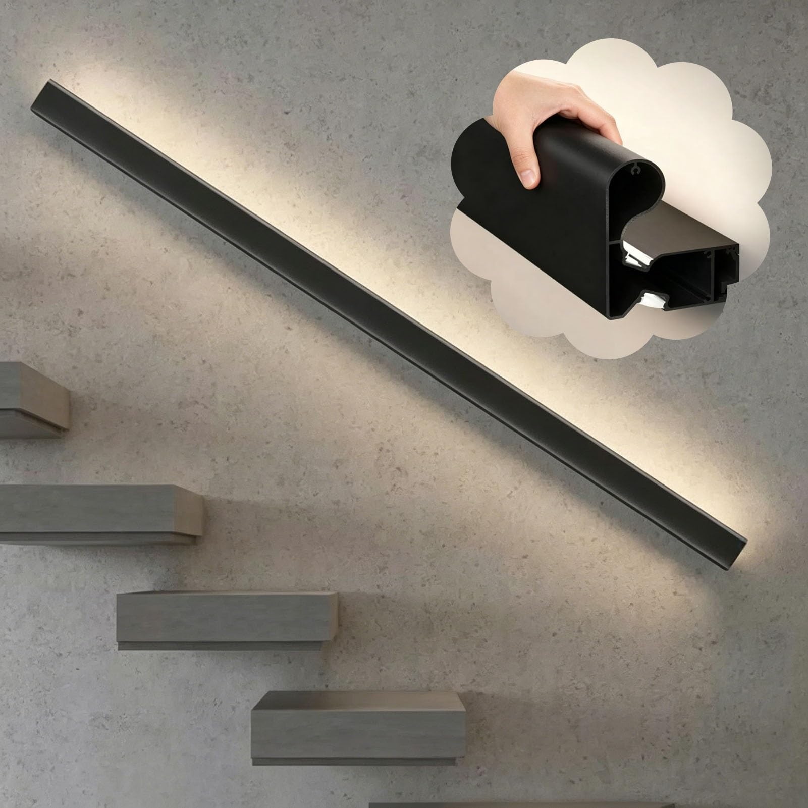 Rambarde d'escalier LED bidirectionnelle pour sécuriser