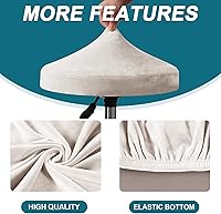 Vista 5 de Turquoize Paquete de 2 Fundas para Taburetes de Bar Fundas Redondas para Taburetes con Bandas Elásticas Fundas de Asiento de Taburete de Bar Funda