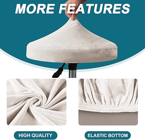 Miniatura 5 de Turquoize Paquete de 2 Fundas para Taburetes de Bar Fundas Redondas para Taburetes con Bandas Elásticas Fundas de Asiento de Taburete de Bar Funda