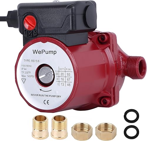 NPT 34 '' Bomba de circulación de agua caliente doméstica 93W Bomba de recirculación para cabezal de ducha (RS15-6R)