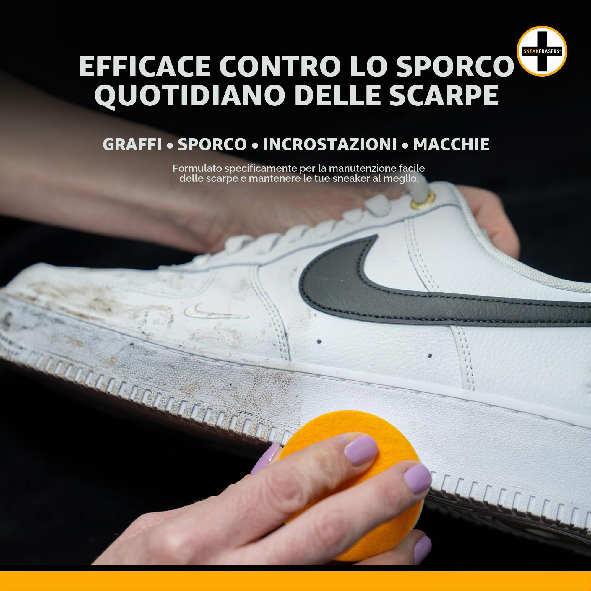 SneakERASERS Detergente istantaneo per suole e scarpe da ginnastica, di alta qualità, usa e getta, spugna a doppio lato per pulire e sbiancare le suole delle scarpe