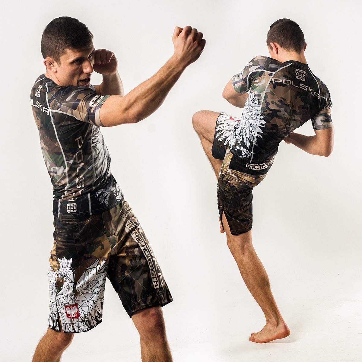 Kurzarm Rashguard, Herren-Sport-T-Shirt, Fitness-T-Shirt, Kompressionsshirt, Shortsleeve, Funktionsshirt Bodybuilding MMA Boxing