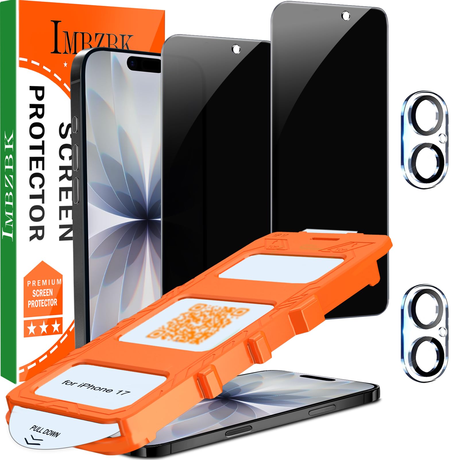 Photo 1 of IMBZBK 2-Pack Privacy Screen Protector for iPhone 17 6.3" (Black)
