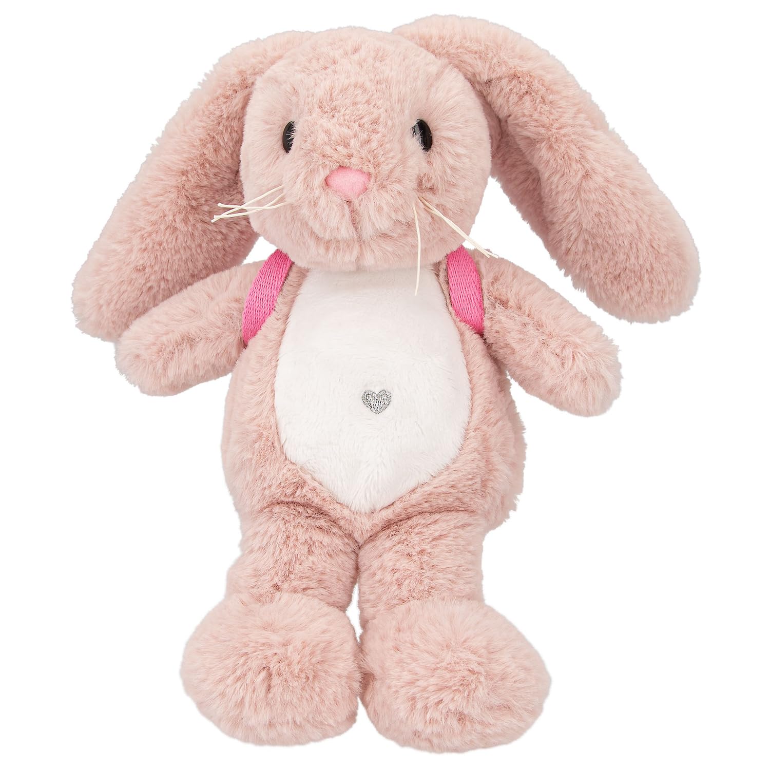 Depesche 12456 Princesa Mimi Conejo Nelly de Suave Pelaje en Color Rosa, Aprox. 19 cm de Altura Peluche con Mochila, Multicolor (0012456)