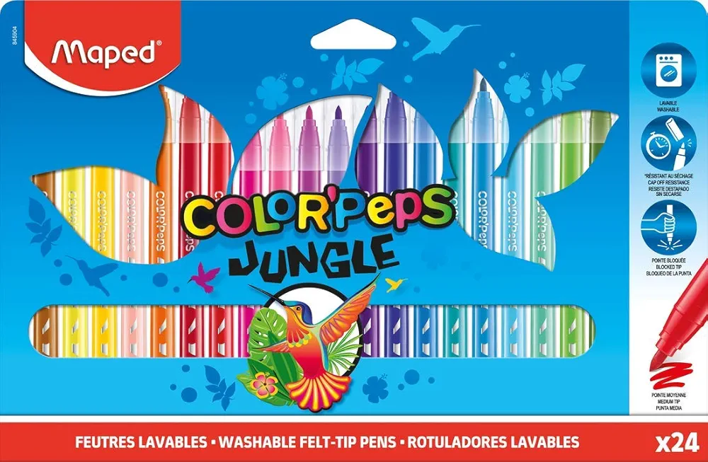 Maped Lot de 24 feutres 24 couleurs