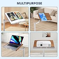 Vista 3 de FAHKNS Soporte de libro para lectura, soporte multifuncional para leer con plataforma de madera y clip elástico para libros, adecuado para guardar