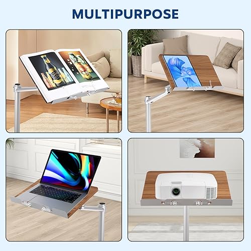 Miniatura 3 de FAHKNS Soporte de libro para lectura, soporte multifuncional para leer con plataforma de madera y clip elástico para libros, adecuado para guardar