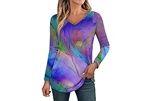 V-Neck Solid Color Fall Tops, the Comfiest Bat-Winged Tops for Women