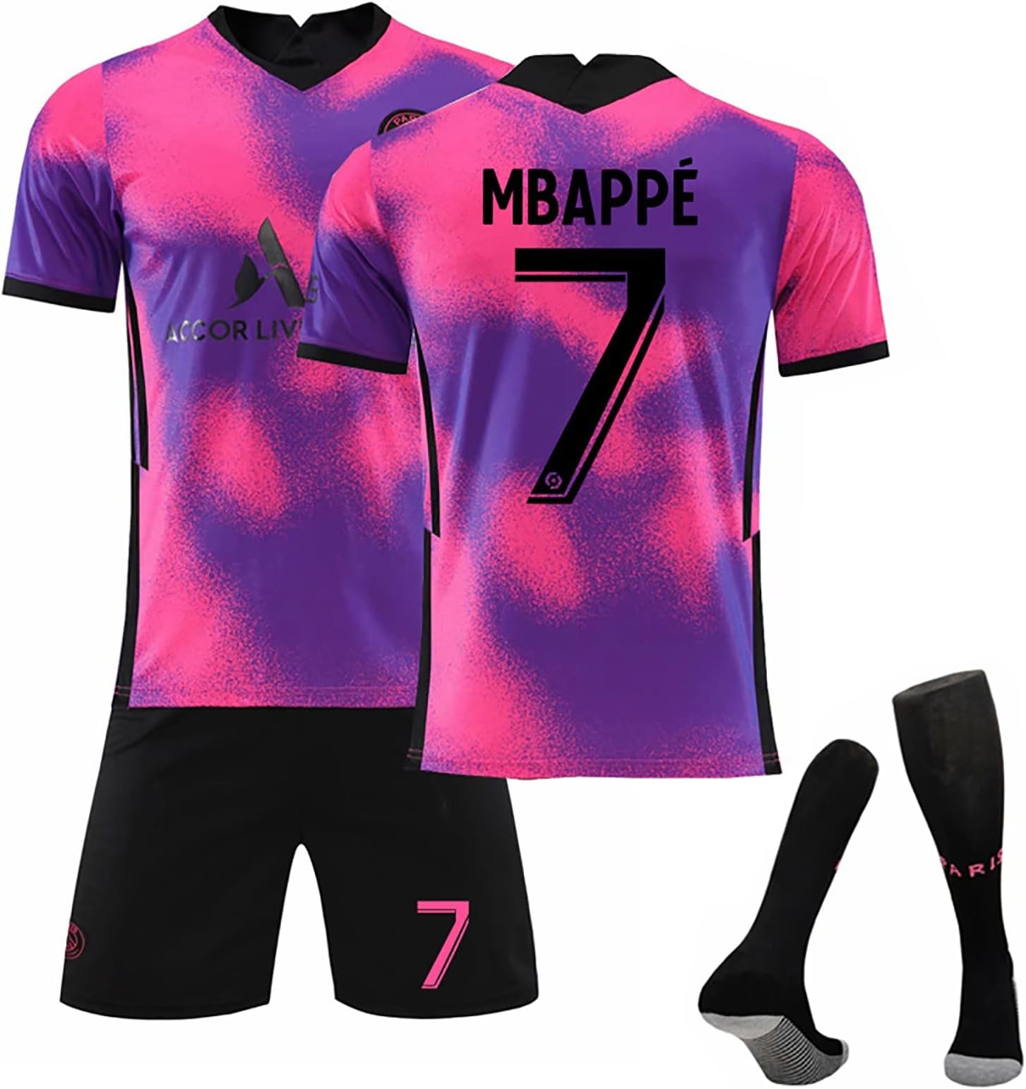 LuvlC PSG Jersey Football Training 22-23 Home/Away Jersey for Adult and Kids Summer Short Sleeve Tops and Shorts Sock for Football Training PSG Jersey Boy/Girls Soccer Jersey No.30/10/7 Jersey