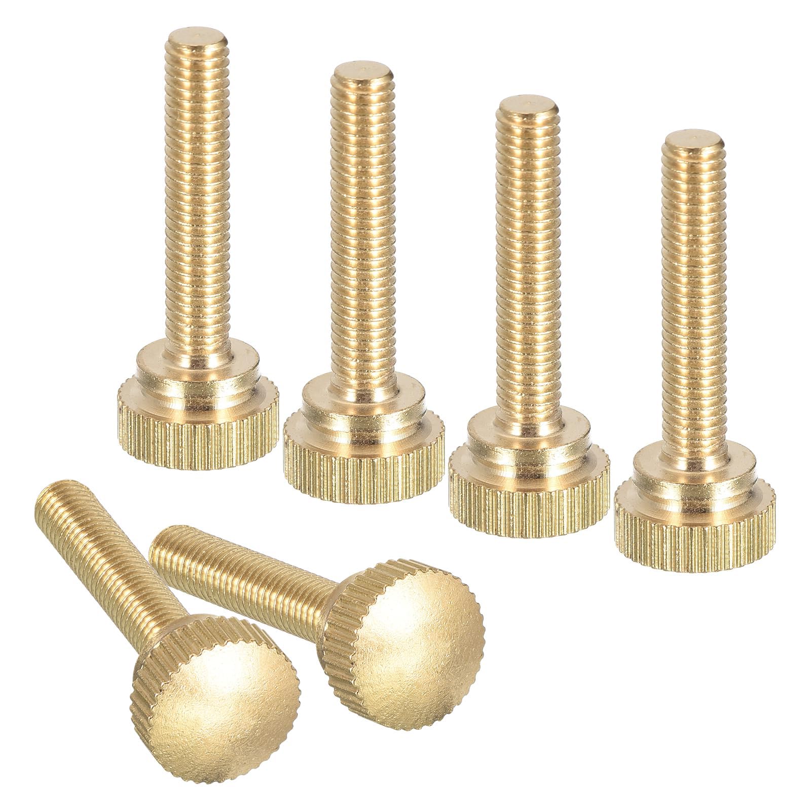 TA-VIGOR M5 Knurled Thumb Screws Bolts 6pc, 25mm Brass Knurled Thumbscrew with Shoulder Grip Knob Fasteners for Home, Server Panels, 3D Printers, Machinery & DIY