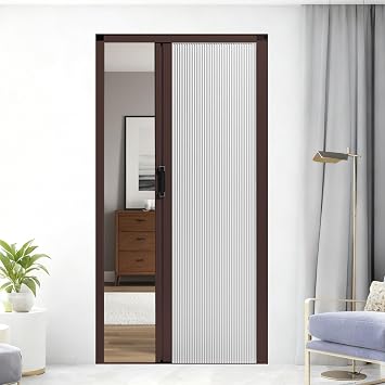 Concertina Door No-Drill Folding Gate Sliding Doors,Retractable Folding Door with Aluminum Frame and Cellular Fabric, Waterproof and Heat Insulation,for Kitchen Shower Wardrobe 60 180cm