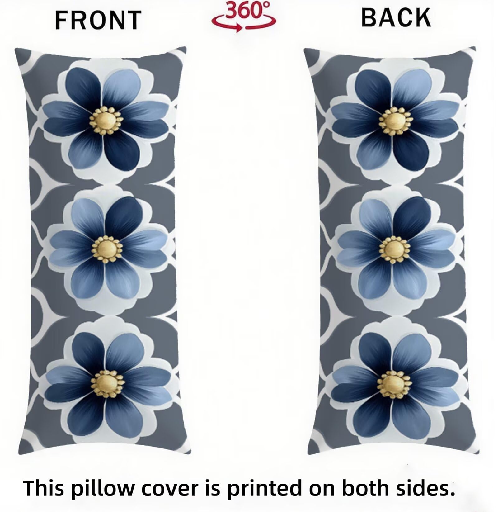 Azul Fundas Almohada 60x180 cm Funda de Almohada nórdico Cojines Cama Terciopelo Suave Mejorar la Calidad del Sueño, con Cremallera Invisible Funda de Cojín, Decoración del Hogar para Sofá Cama R-8729