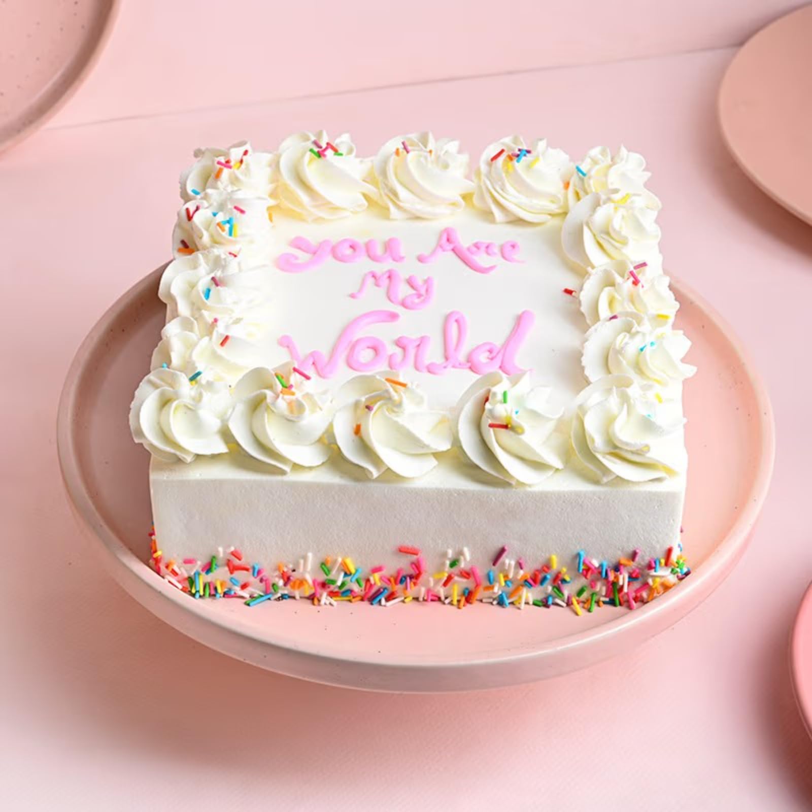FlowerAura Mother's Day Surprise Delicious Silky Smooth Fresh Mother's Day Pineapple Square Cake For Mother | Cake For Mom | Cake For Maa | Cake For Mother-In-Law (Same Day Delivery) (1Kg)-image-36
