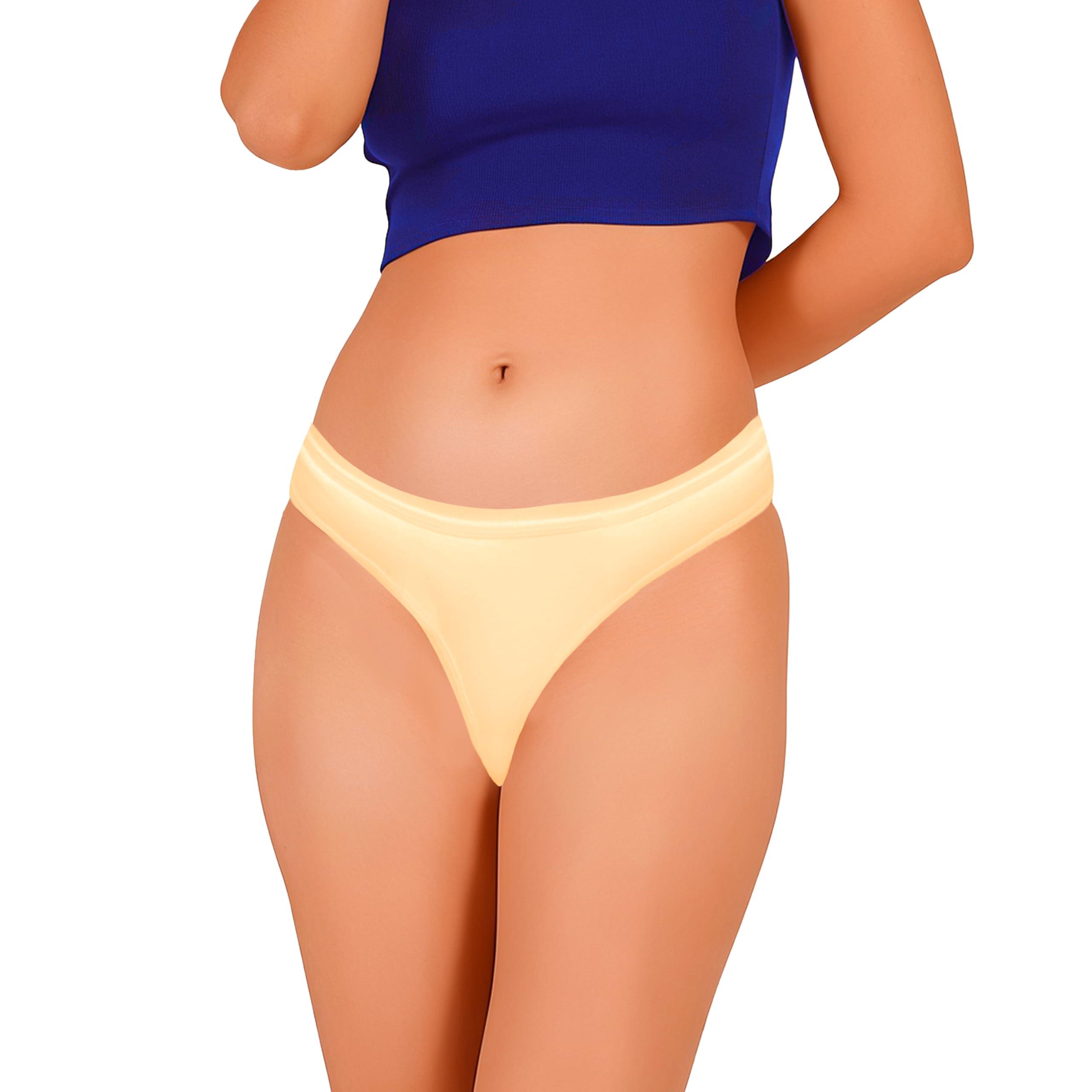 Women's Cotton Fitted Bikini Style Underwear | Women Thong Panty Low Rise Sexy Solid G-String Sexy Lingerie Panties Briefs | 100% Super Cotton Women Panty (Pack of 1) | Skin-image-42