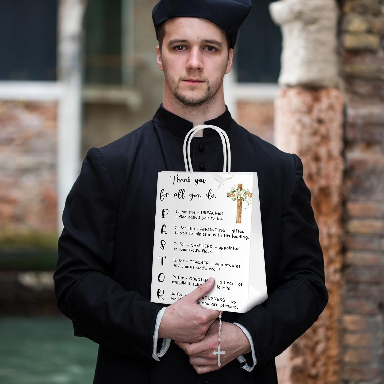 Tenceur 24 Pcs Pastor Appreciation Gifts Bags Christian Thank You Gifts for Men Women Pastor Minister Clergy Church Staff Ministry Appreciation Bag for Birthday Father's Day (8.3 x 6 x 3 Inch, White) - Image 6