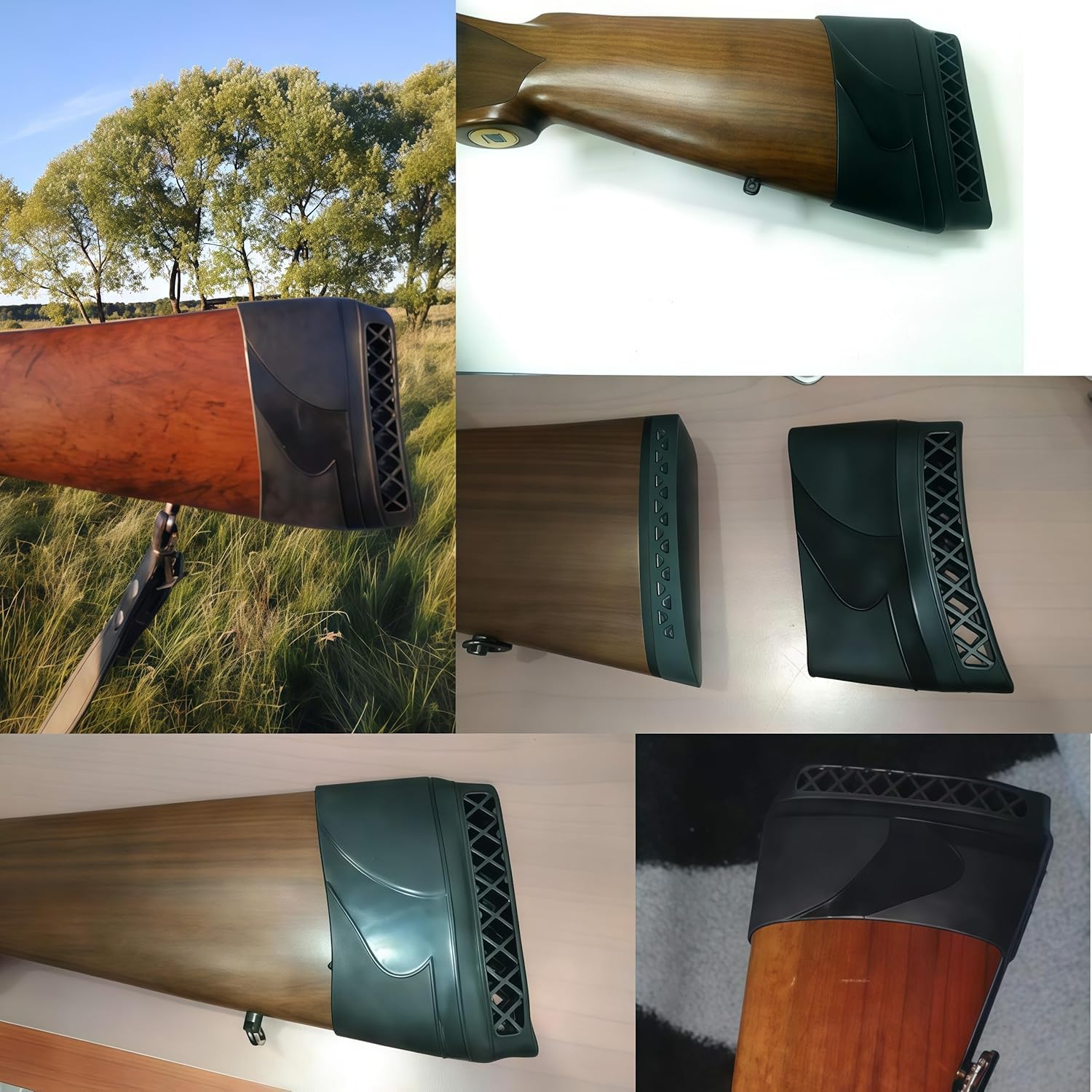 Almohadilla de Retroceso del Rifle de Caza Tactical Slip-On Slip-On Buttstock Shooting Extension Gun Butt Protector Accesorios de Goma Gun Butt Accesorios