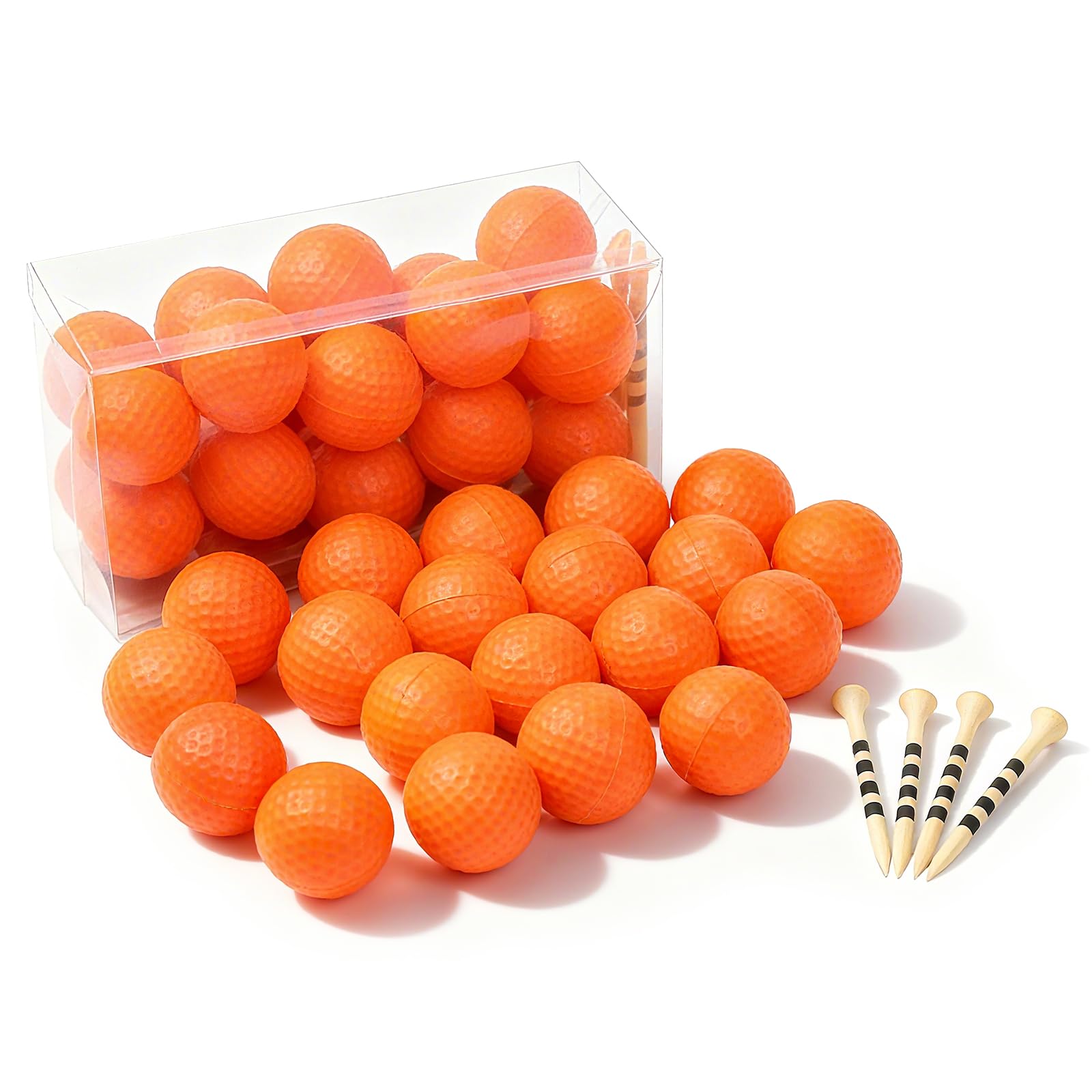 Reyshin 20Pcs Practice Foam Golf Balls, 42mm Training Balls, Limited Flight Design with Realistic Feel Durability,Perfect for Indoor or Outdoor Golf Training,Backyard Drills (Orange)