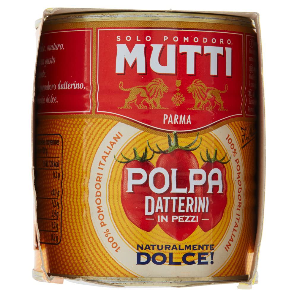 24 tomates dulces de mamá Polpa Datterini naturales (300 gr x 2 ), 100% italiano