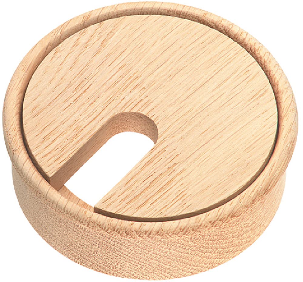 Hardware For You Unlacquered 80Mm Oak Cable Tidy Outlet Grommets Natural Wood