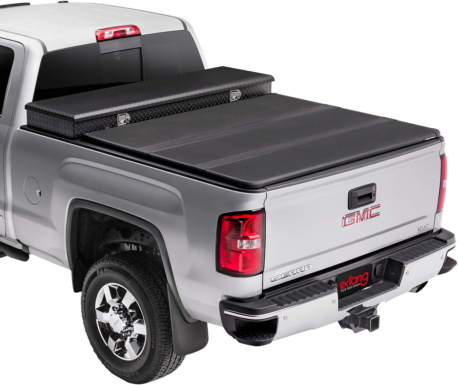 RealTruck Extang Solid Fold 2.0 Toolbox Hard Folding Truck Bed Tonneau Cover | 84653 | Fits 2020-2026 Chevy/GMC Silverado/Sierra, 2020 2500/3500HD (w/o Factory Side Storage Box) 6' 10" Bed (82.2")