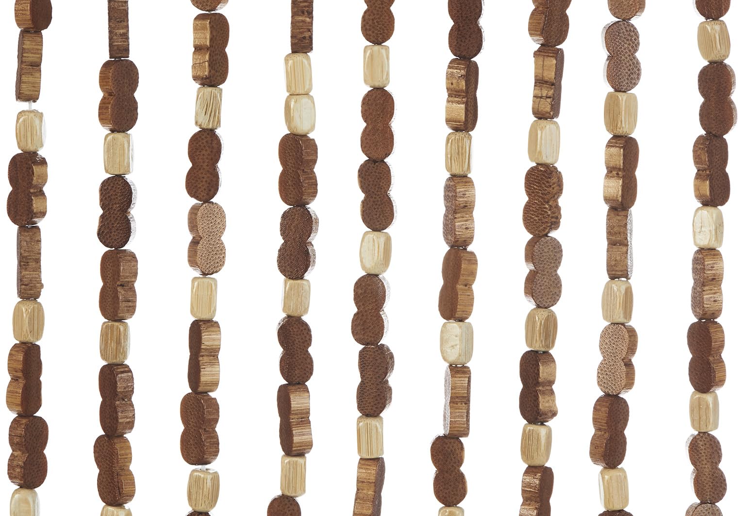 Kobolo Türvorhang Bamboo 90x200cm braun, Bambus Perlenvorhang mit 45 Strängen je 0,9cm & Holzleiste, dekorativer Fadenvorhang als Insektenschutz & Raumteiler für Balkon- & Terrassentür, handgefertigt