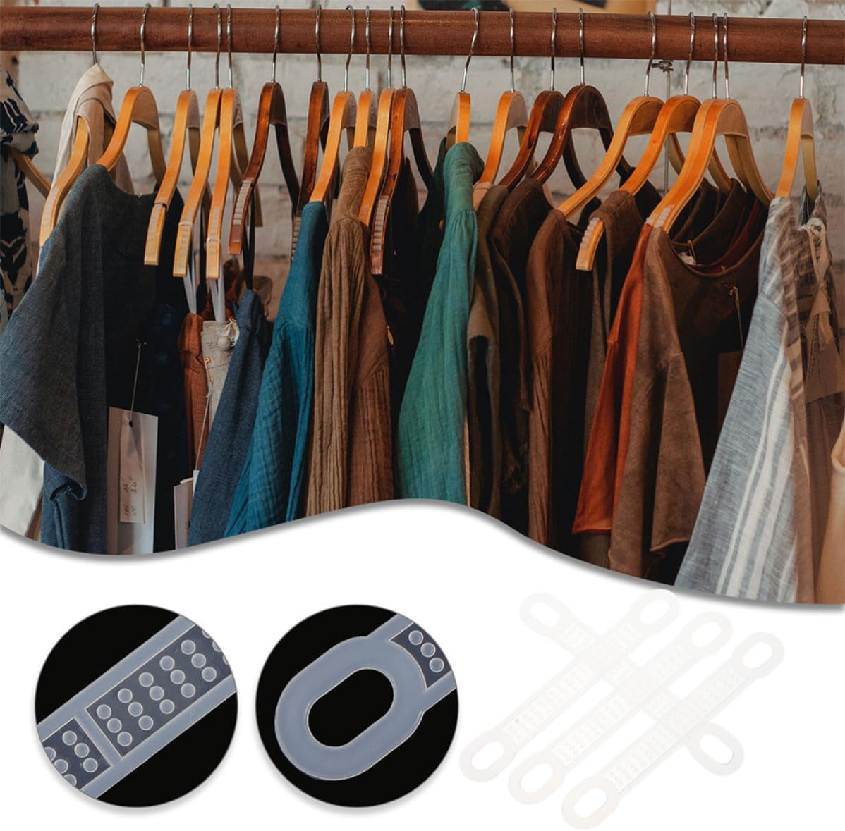 100pcs Silicone Anti-Slip Hanger Sleeves Dual-Hole 10cm image 5
