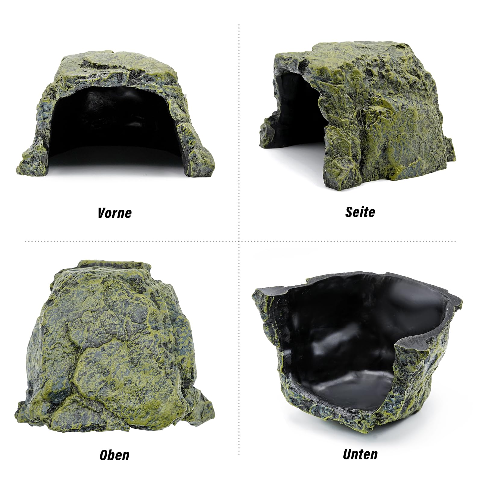 Großes Reptilien Versteck Resin Schildkrötenverstecke Höhle Fisch Versteckt Höhle Reptilien Habitat Shelter Dekoration für Schildkröten Echsen Bartagame Gecko Amphibien Fisch