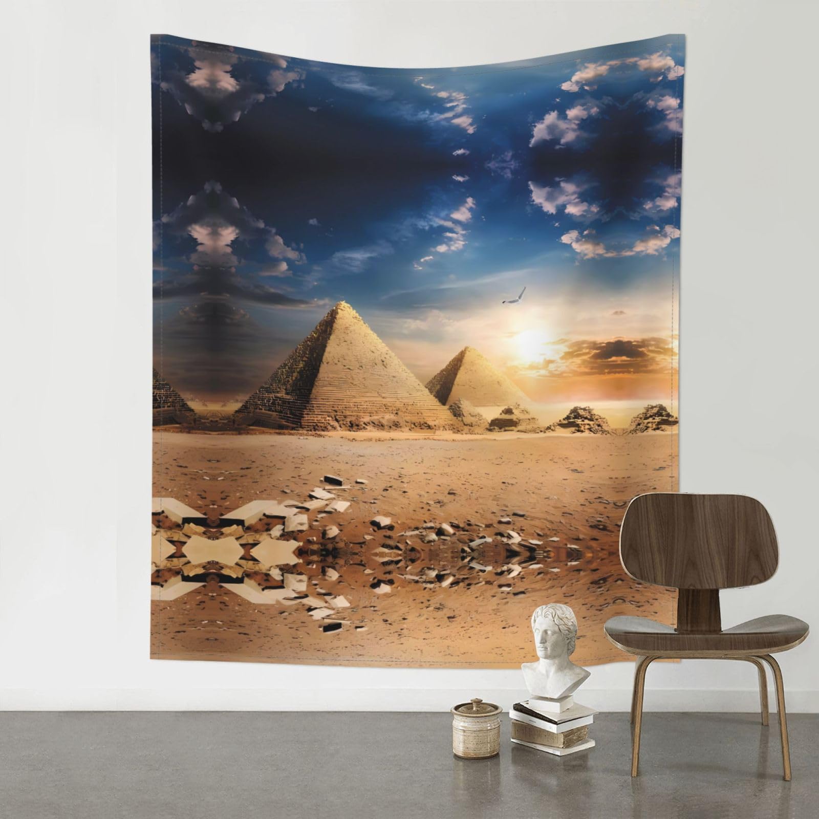YYHWHJDE Ancient Egypt Prints 60x51in Wall Tapestry – High-Grade Polyester Throw for Dorm, Beach & Home Decor