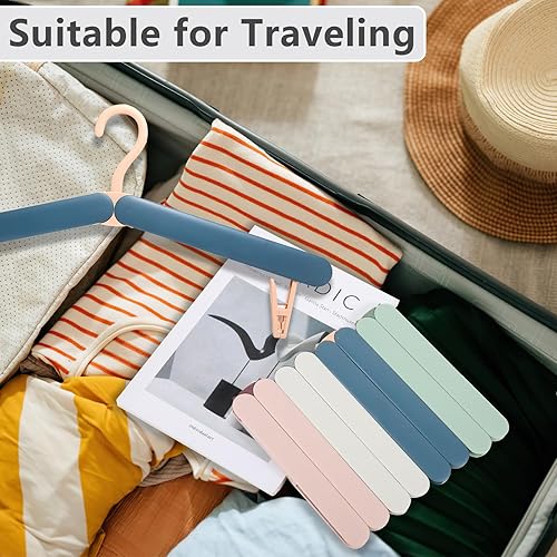 Miniatura 6 de AseiTaku 4 perchas plegables de viaje, colgador de ropa portátil con clips, perchas plegables plegables para el hogar y viajes de negocios