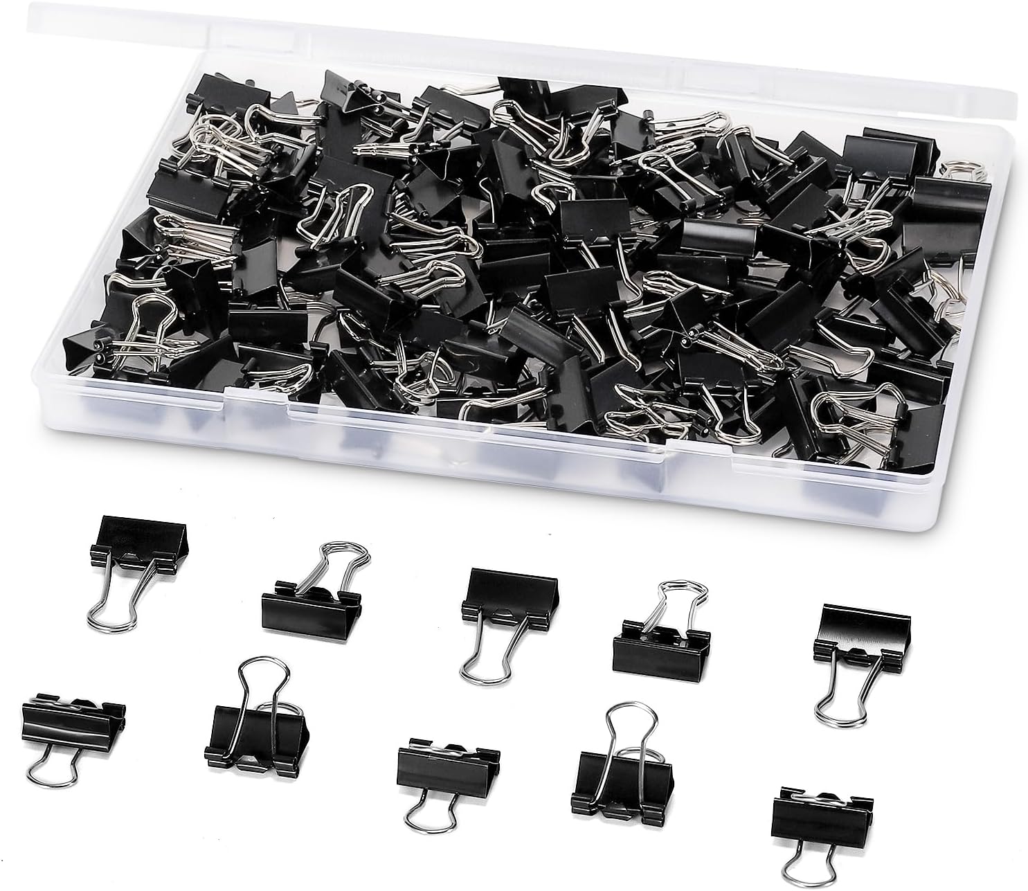 120 Pcs Mini Binder Clips 15mm, Black Small Binder Cli[ps