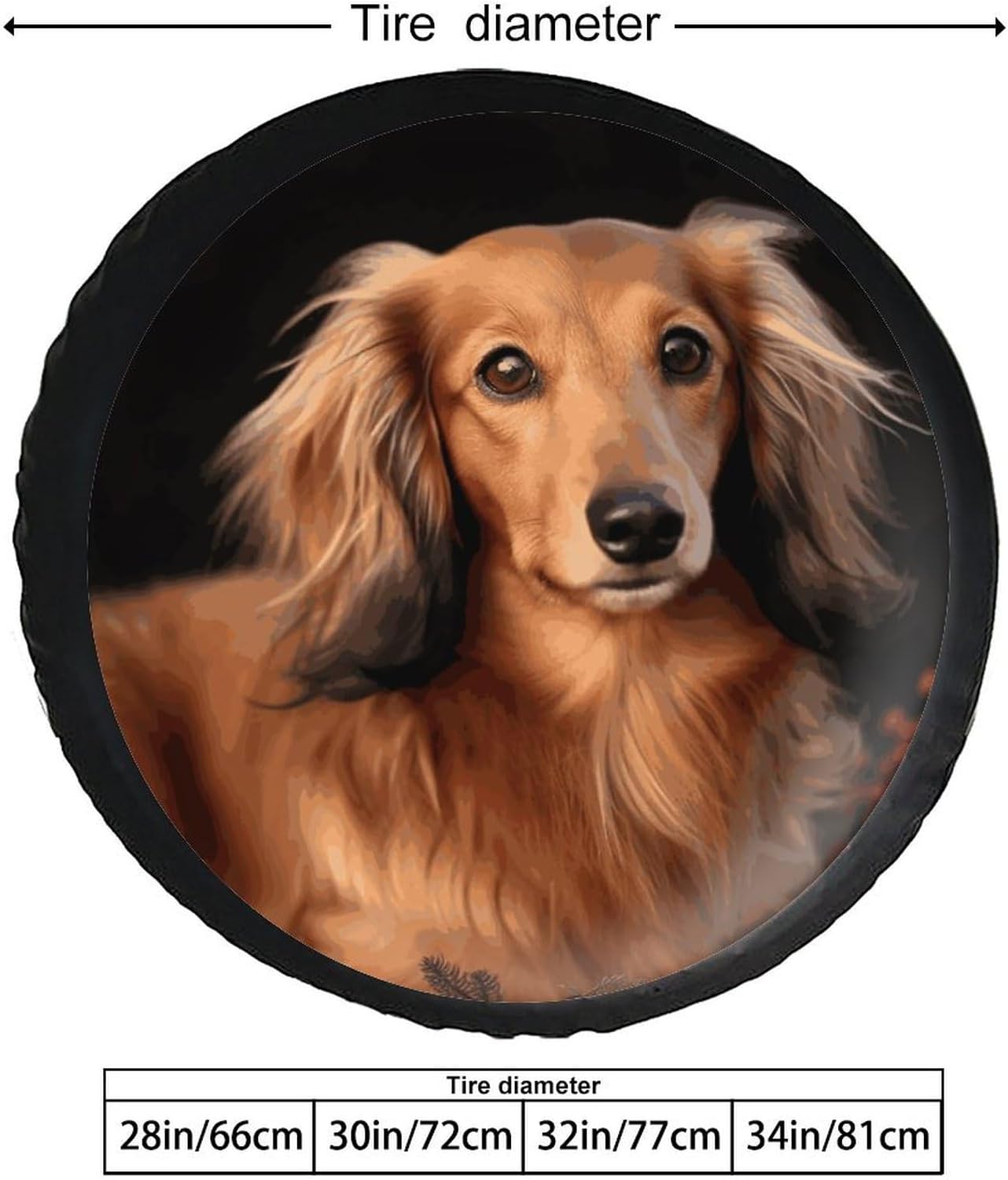 28-34 Inch Thickening Waterproof Tire Cover Long Haired Dachshund Leather Spare Tire Wheel Cover for Jeep Trailer RV SUV Truck