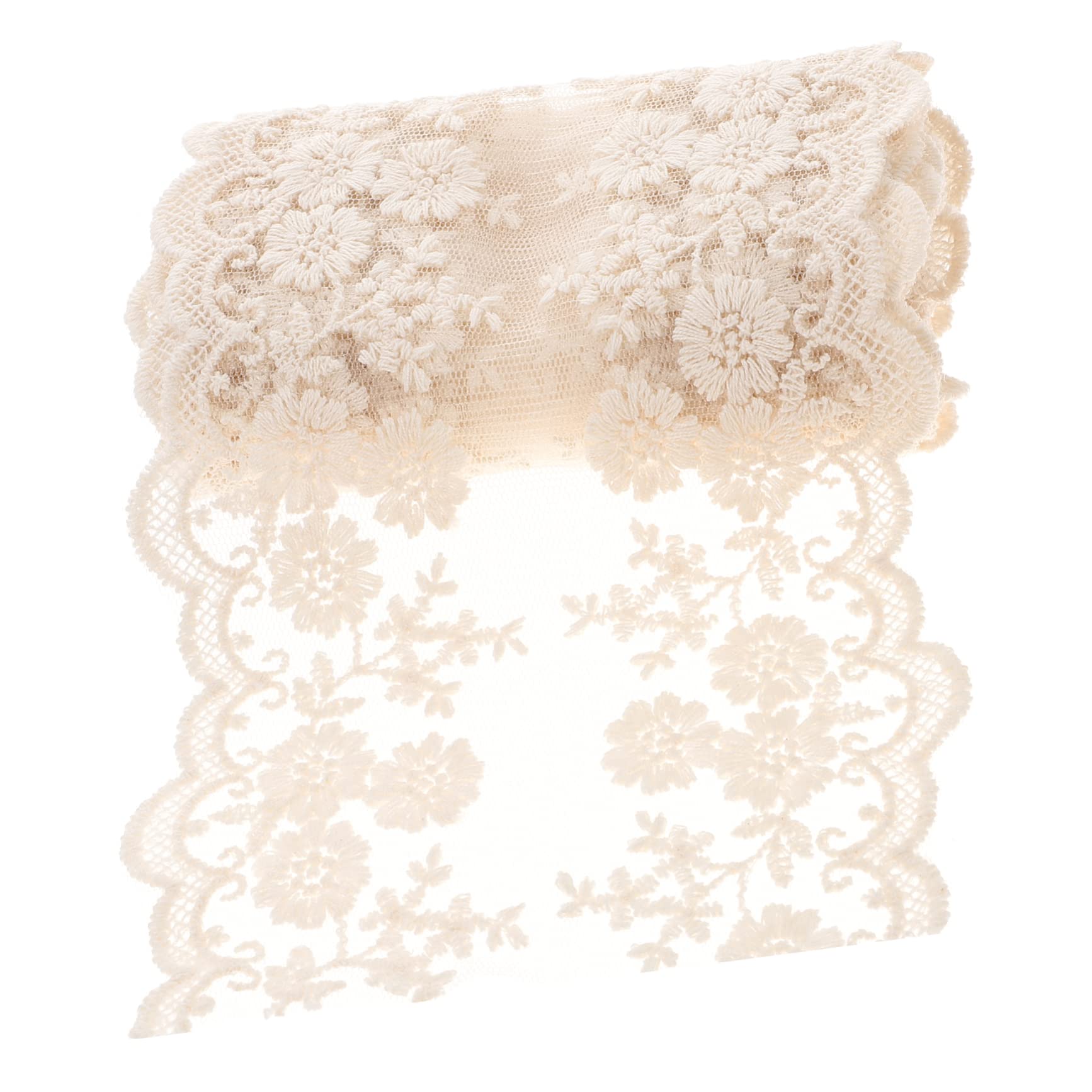 NUOBESTY 5rollos Encaje De Flores Bordado Para Metros De Encaje Sin Elasticidad Para Decoración De Vestidos y Manualidades