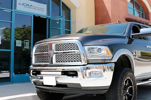 Miniatura 4 de Barra de luz LED iJDMTOY de 20 pulgadas de 120W de alta potencia, dos filas con soporte de montaje para defensa inferior escondido para Dodge RAM