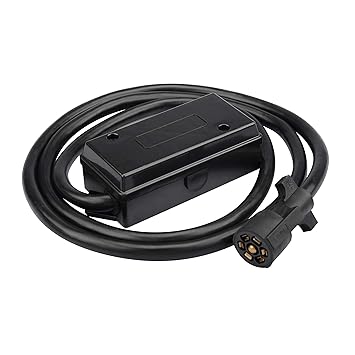 LifeSupplyUSA 10FT 7 way Trailer cable with Junction Box 10AWG Black (10 feet)