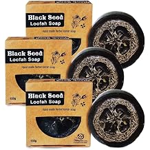 HERBOGANIC Black Seed Loofah Soap| Bath Loofah for Body | Natural Way to Exfoliate Skin...