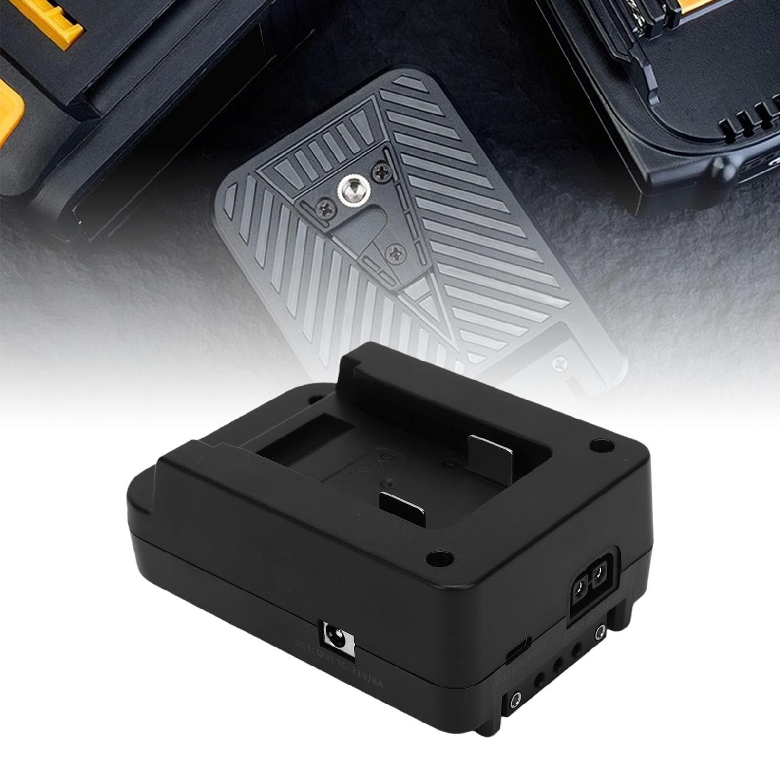 Zunate Adaptador de Batería de Montaje en V, Herramienta Eléctrica Convertidor de Montaje en V Placa de Batería con D Tap USB C PD 100W Entrada y Salida para Equipos de Iluminació