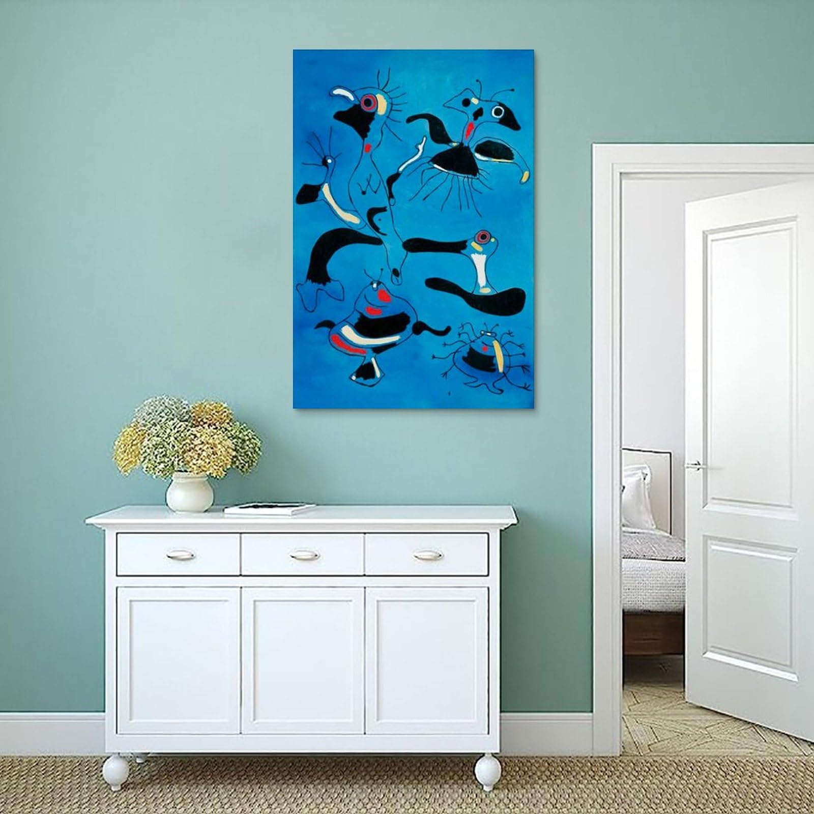 Joan Miro Surrealismus Poster - Komposition #26 Leinwanddruck 40x60cm Für Wanddekoration