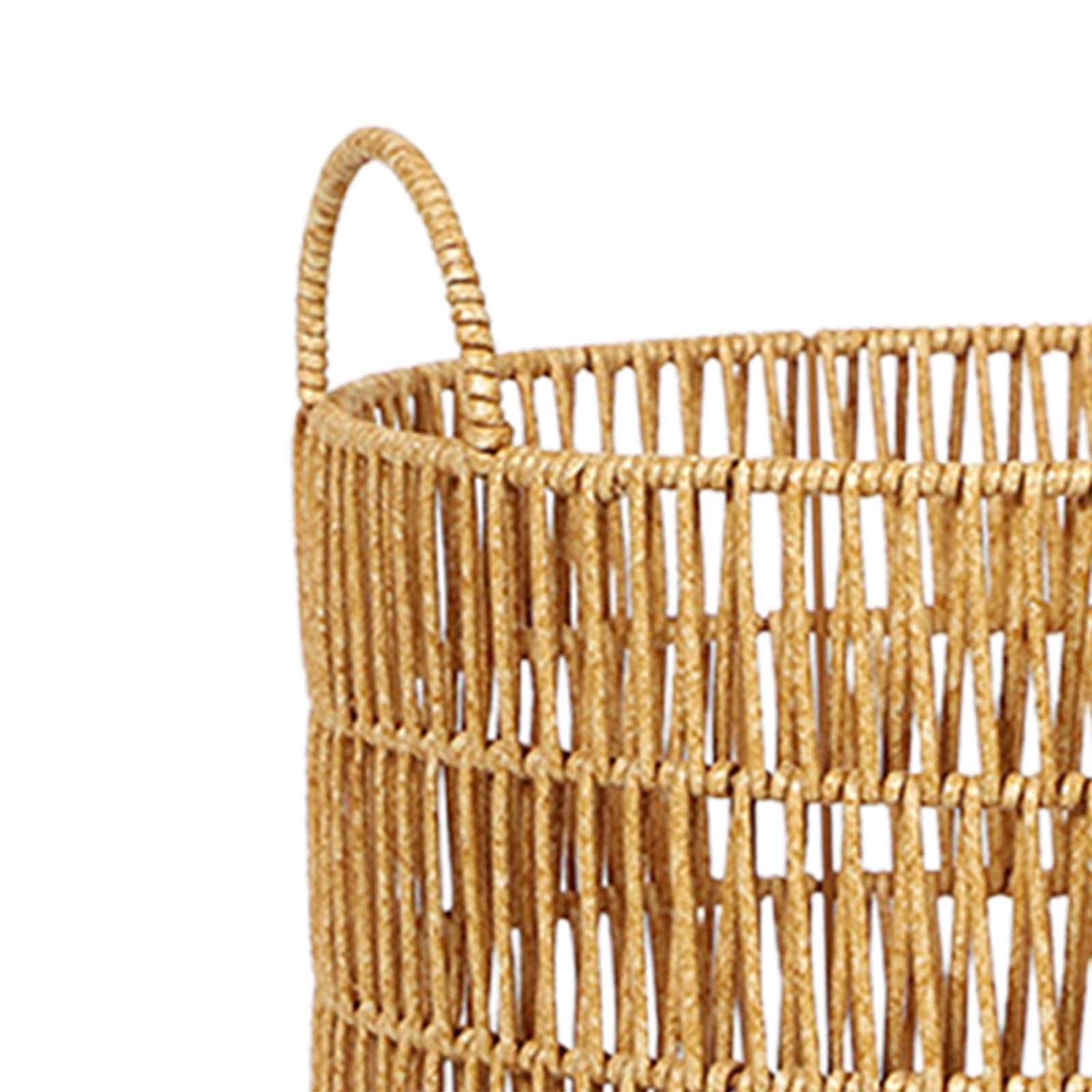 Cesto Portabiancheria Robusto con Grande Apertura in Materiale PP Manici Rinforzati Contenitore Decorativo per Sporchi Coperte Peluche Indumenti, 30x41 cm