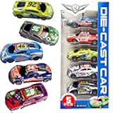 Pull Back Racing Cars Die cast Race Car Vehicles,3 Inch Metal Friction Powered Car Toys for Toddlers, Set of 5 (Racing Cars)