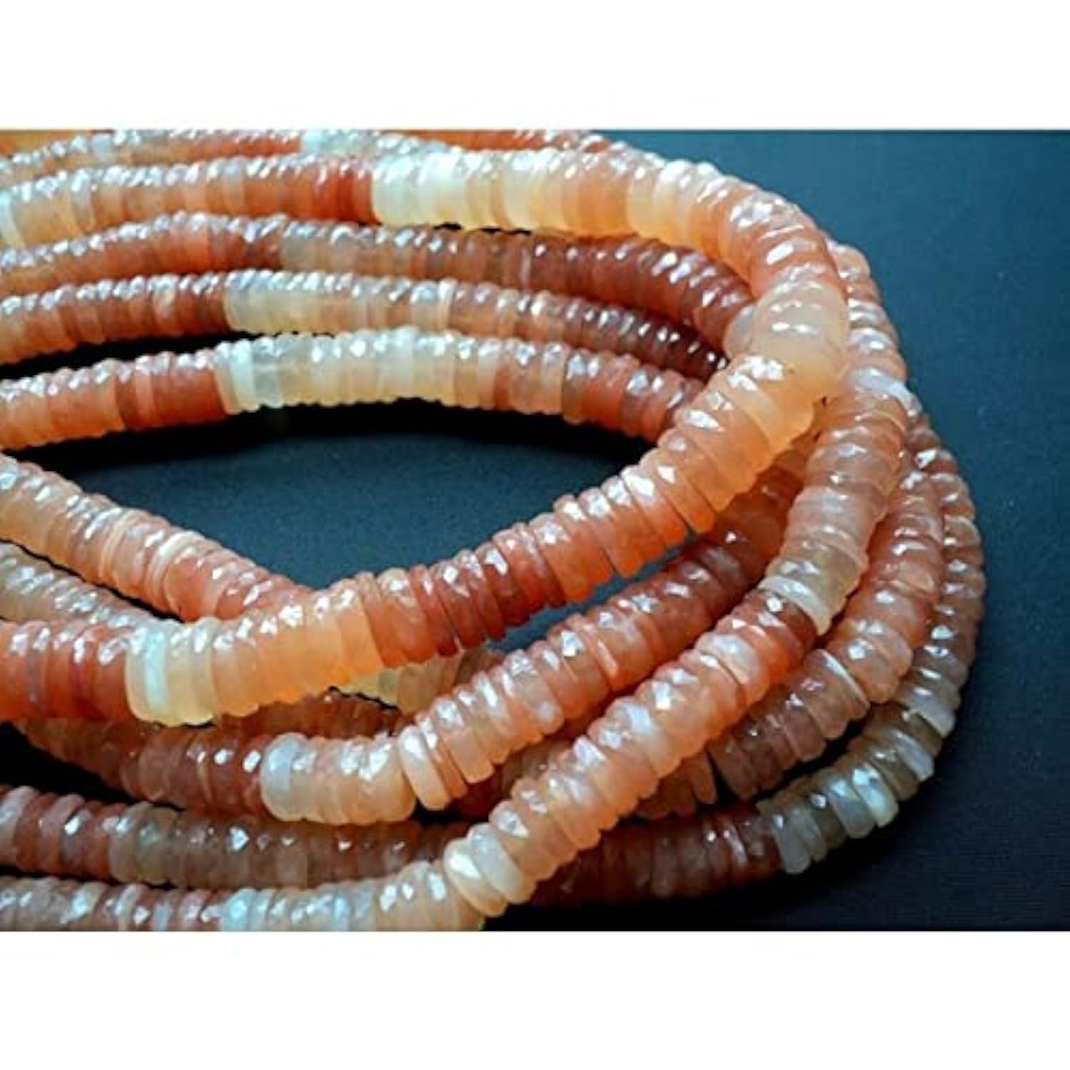 Perles de lune orange 7mm heishi pour réparer et créer vos bijoux