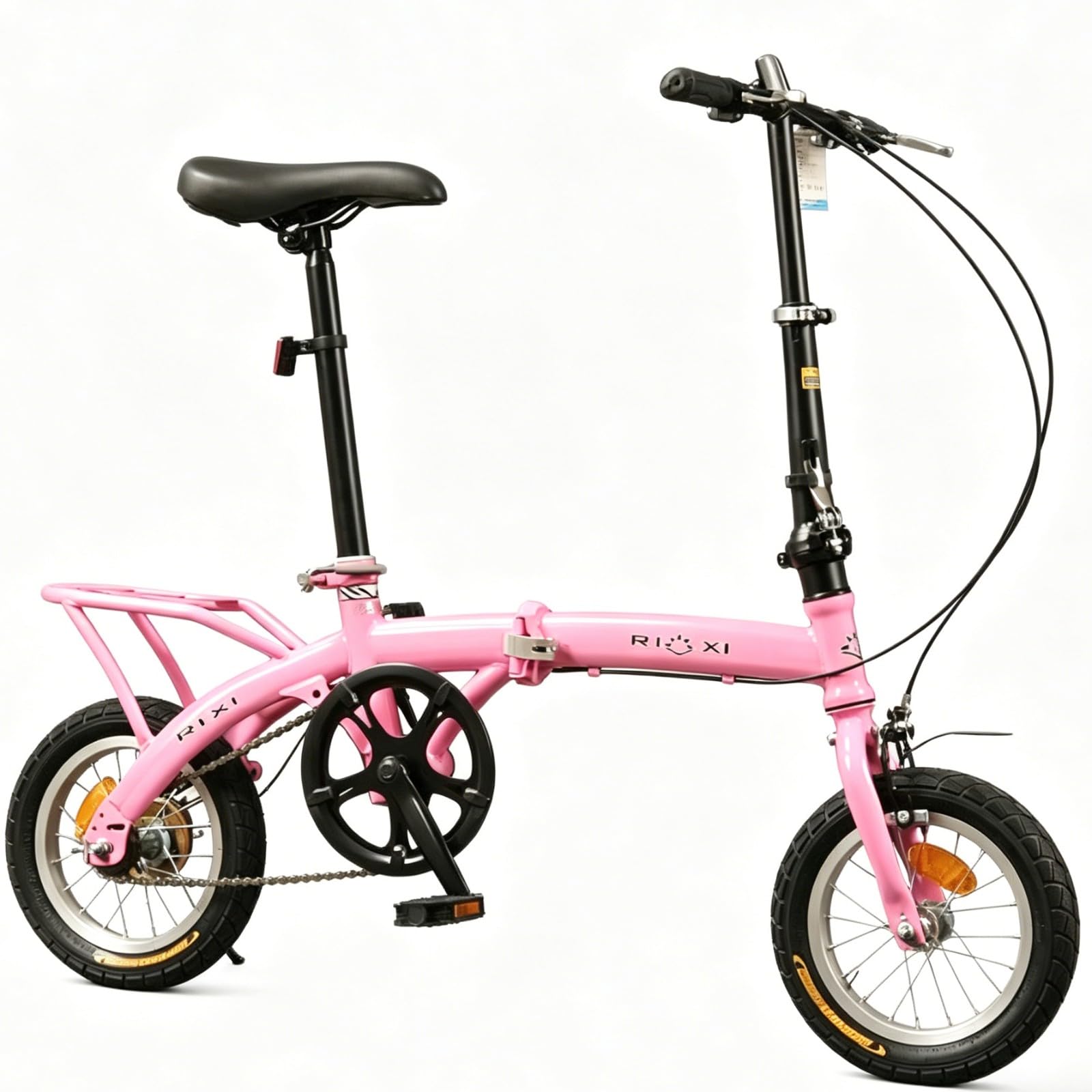 Mini Bicicleta Plegable, Bicicleta Urbana Compacta, para Estudiantes Y Adultos, Bicicleta Plegable Ligera 12 Pulgadas para Desplazamientos Diarios. Black,12in