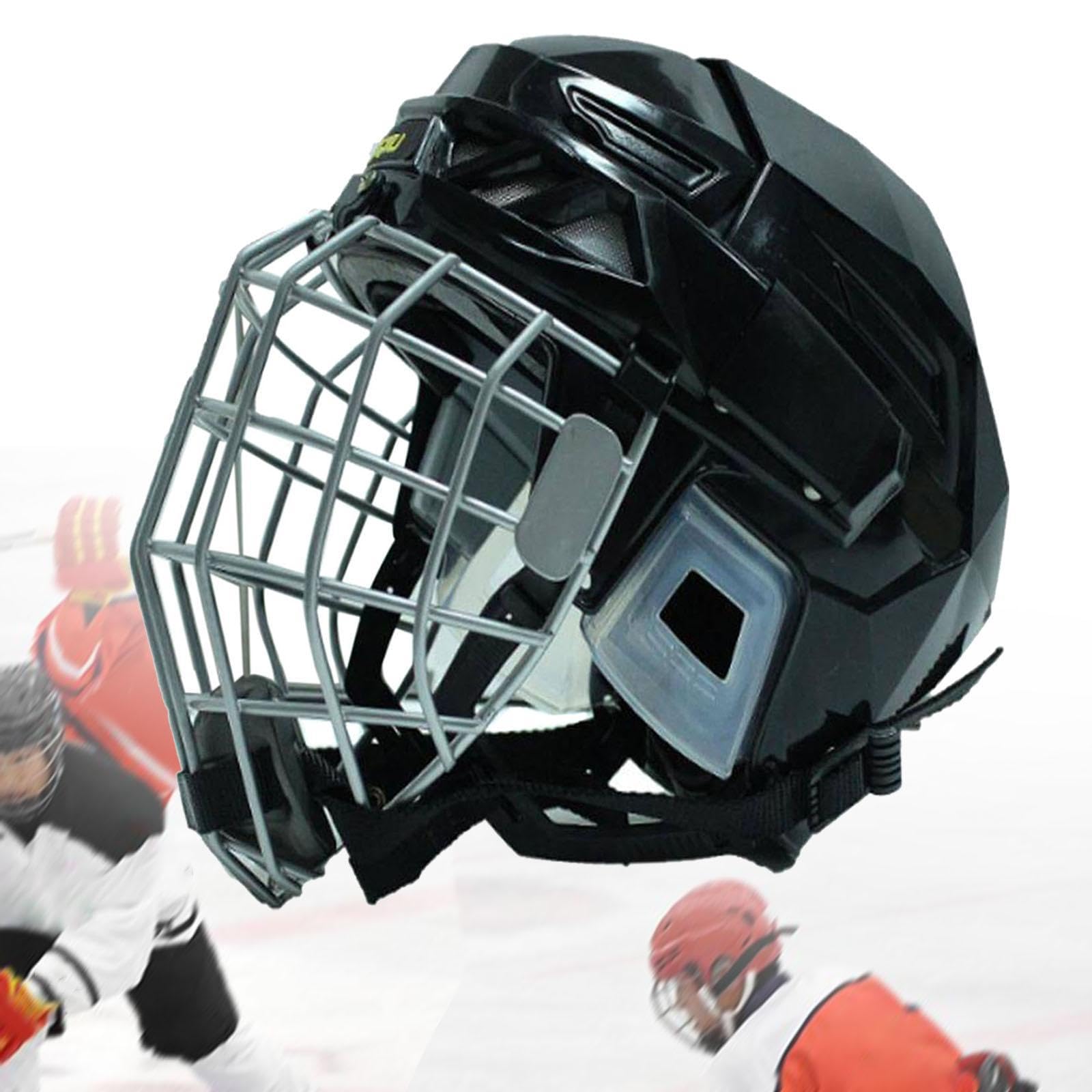 Amagogo Casco per Hockey e Pattinaggio su Ghiaccio, Attrezzatura Regolabile
