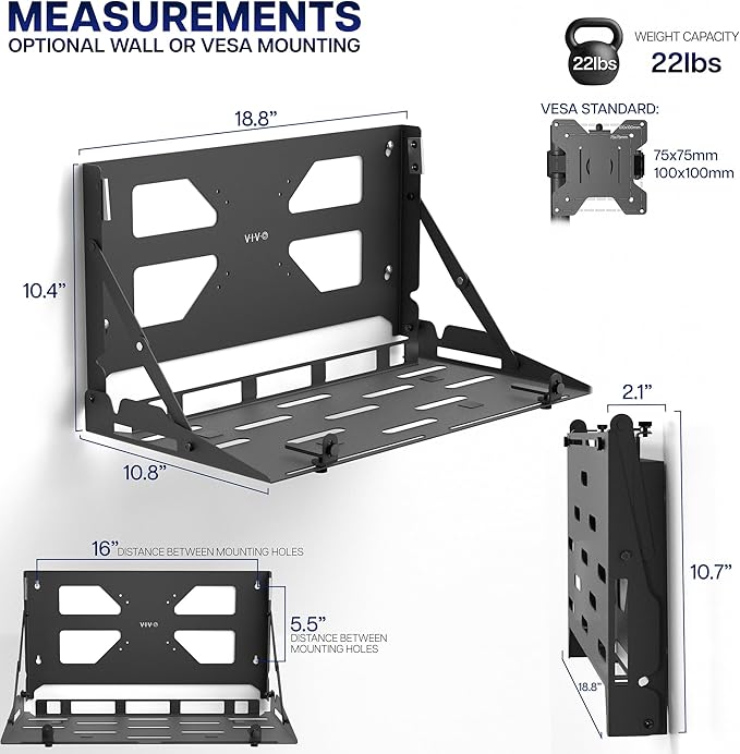 Soporte abatible VIVO para laptop 13-17" montaje pared/VESA, negro miniatura 3