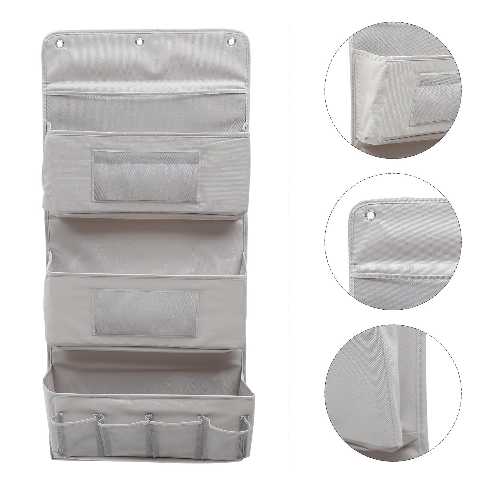 TOPBATHY Bolsa De Almacenamiento Colgante para Armario y Puerta, 3 Capas, Tela Gris, Organizador De Pared para Hogar, Dormitorio y Sala, Práctico Espacio De Guardado