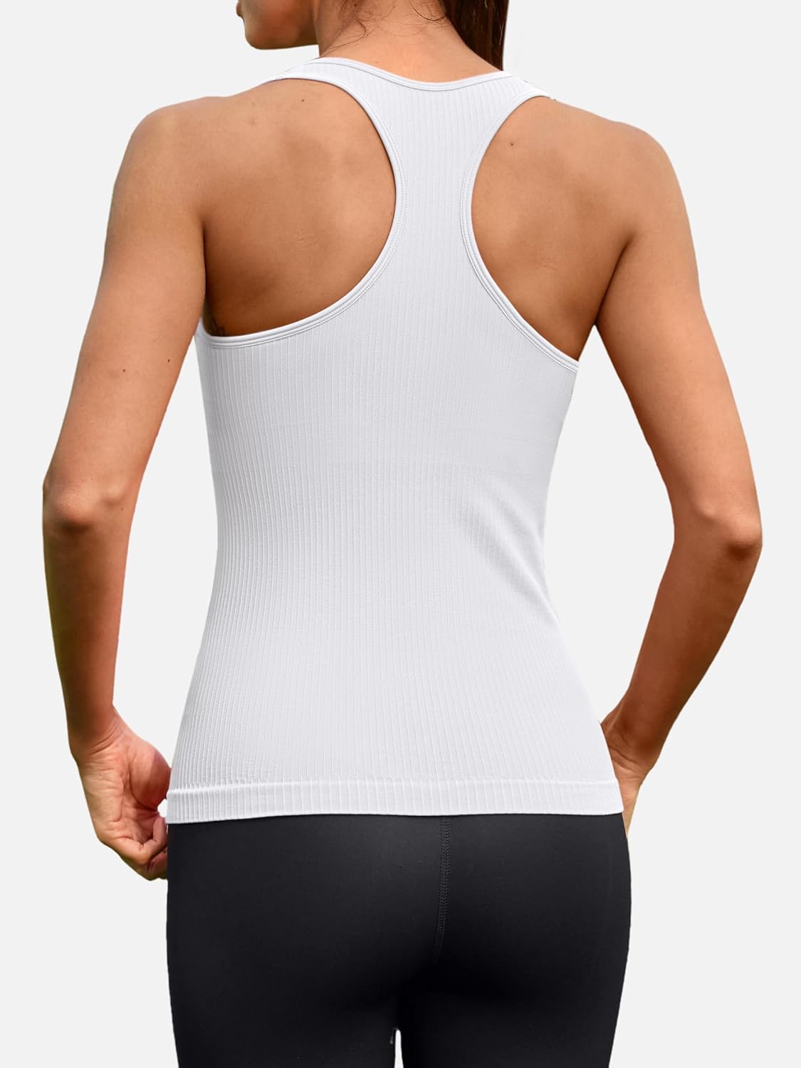 ATTRACO Workout Tank Top for Women Built-in Bra Athletic Tank Sweetheart Neck Seamless Yoga Top - Image 2