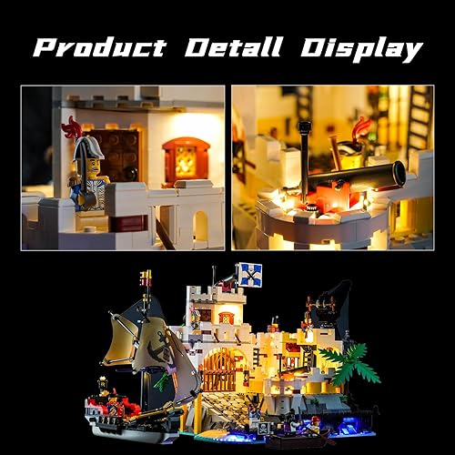 Miniatura 5 de Luz LED para Lego Pirates 10320 Eldorado Fortress Building (kit de luces sin modelo), iluminación creativa compatible con Lego 10320 versión clásica