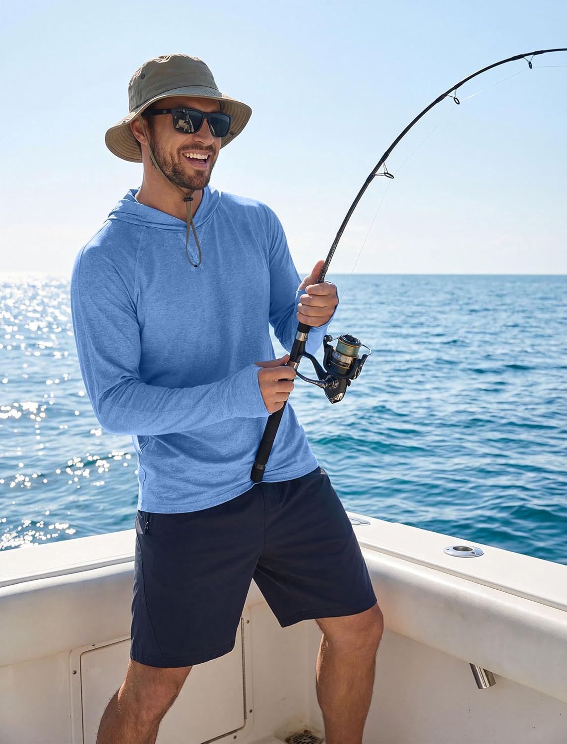COOFANDY Men's UPF 50+ Fishing Shirt Lightweight Quick Dry UV Sun Protection Hoodie Long Sleeve SPF Hiking Running Rash Guard - Image 2