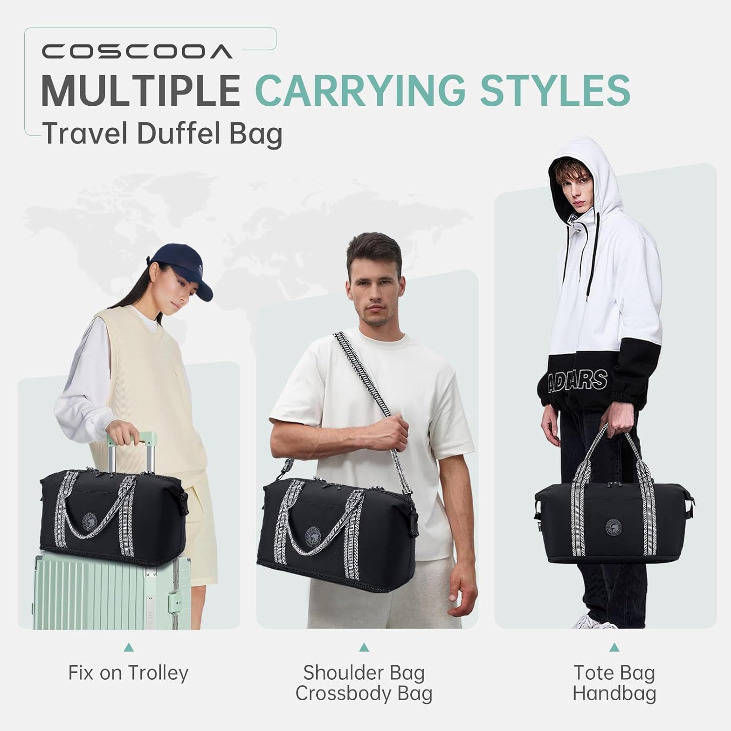 9x10x17 Personal Item Bag,Expandable 20-30L Weekender Overnight Tote Bag, United Airlines 17x10x9 inch Duffel Bag - Image 2