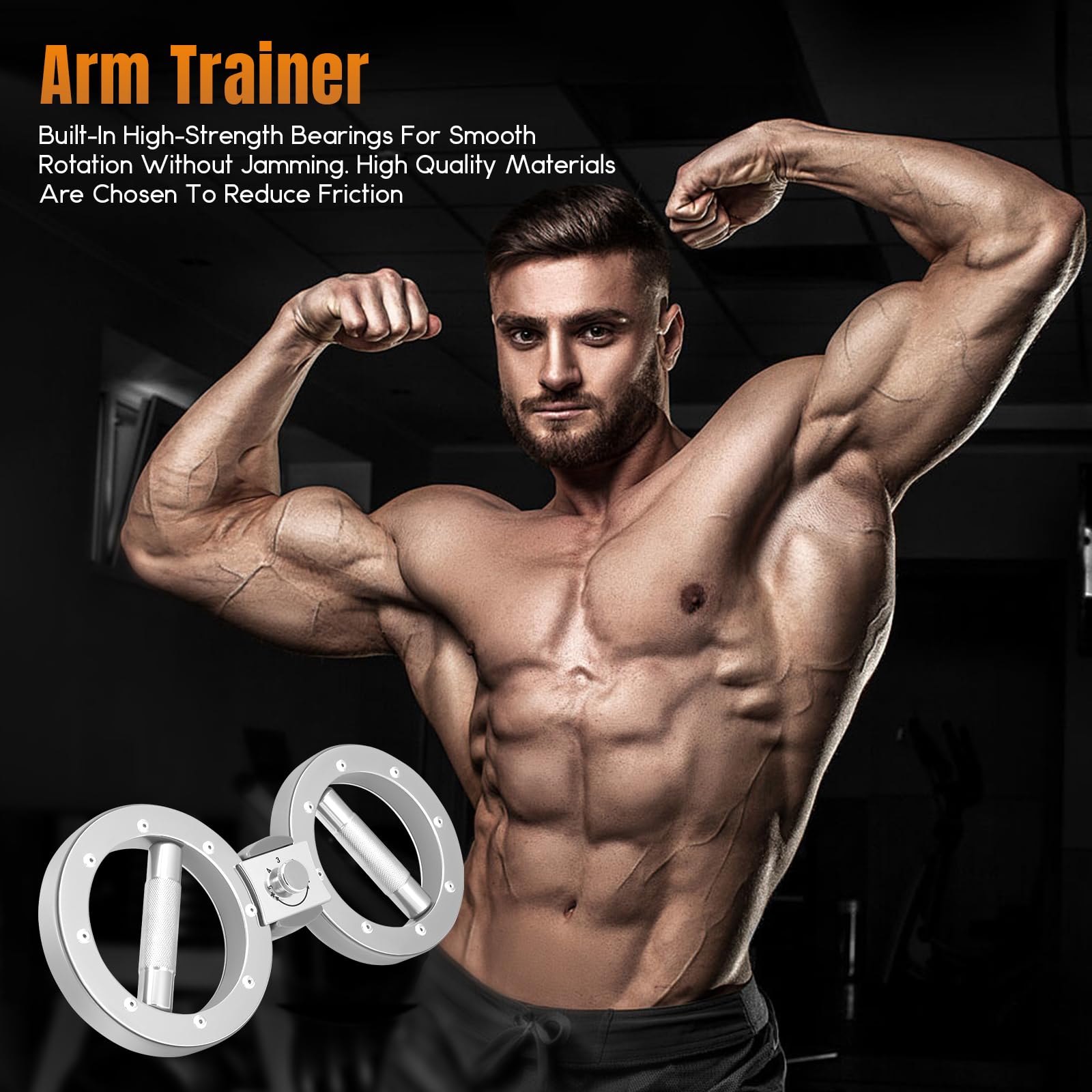 Machine à brûler 5,4 kg avec 2 bandes de transpiration, rotation à 360 °, appareil d'exercice pour avant-bras, résistance réglable, entraînement rotatif multi-fonctions