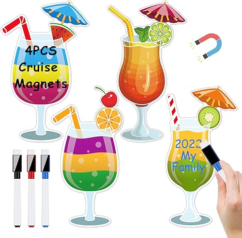 4 imanes para puerta de crucero, decoración de puerta de crucero con 3 bolígrafos borrables, decoración magnética para fiestas, coche, cabina,